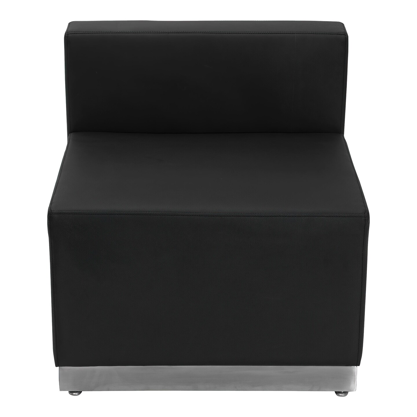 Emma and Oliver Modular Reception Chair with Brushed Stainless Steel Base