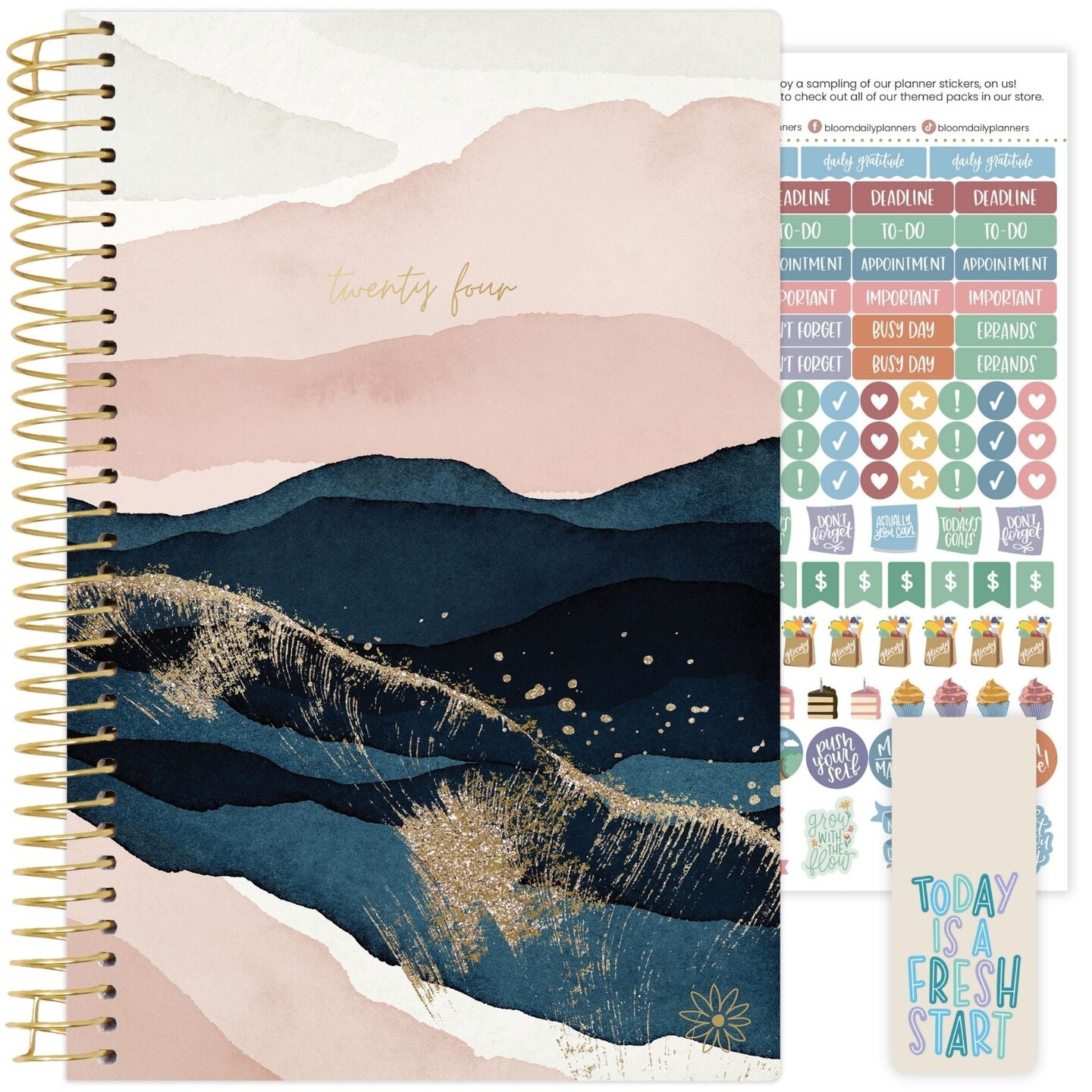 bloom daily planners 2024 Soft Cover Planner, 5.5" x 8.25", Golden Hour