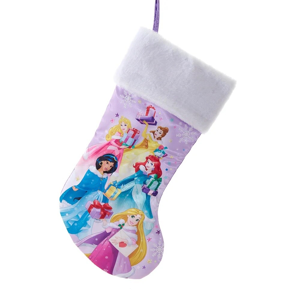 KSA Pack of 4 Purple and Blue Princess with Gifts Christmas Stockings 18&#x22;