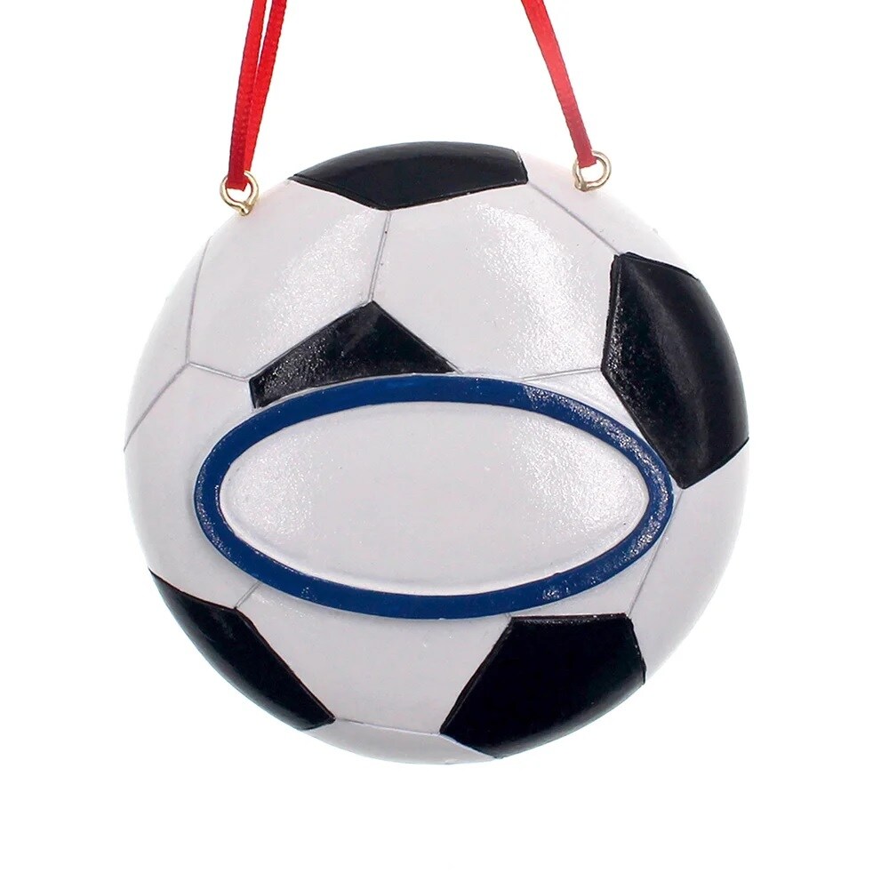 KSA Pack of 12 Black and White Soccer Christmas Ornaments 3.25&#x22;