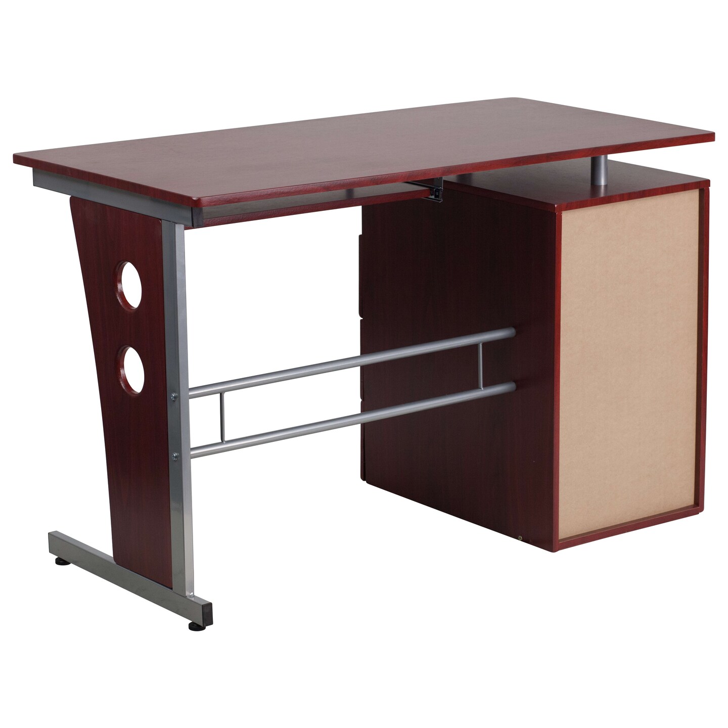 Emma and Oliver Computer Desk with Three Drawer Single Pedestal and Pull-Out Keyboard Tray