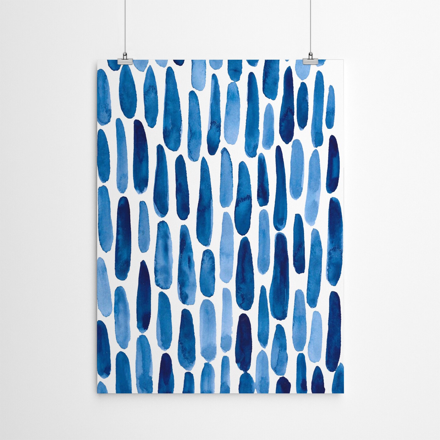 Blue Strokes by Lisa Nohren  Poster Art Print - Americanflat