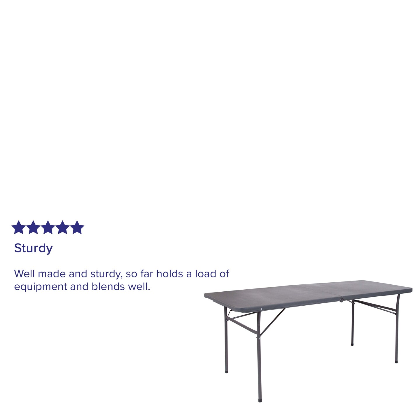 Emma and Oliver 6-Foot Bi-Fold Plastic Banquet and Event Folding Table with Handle