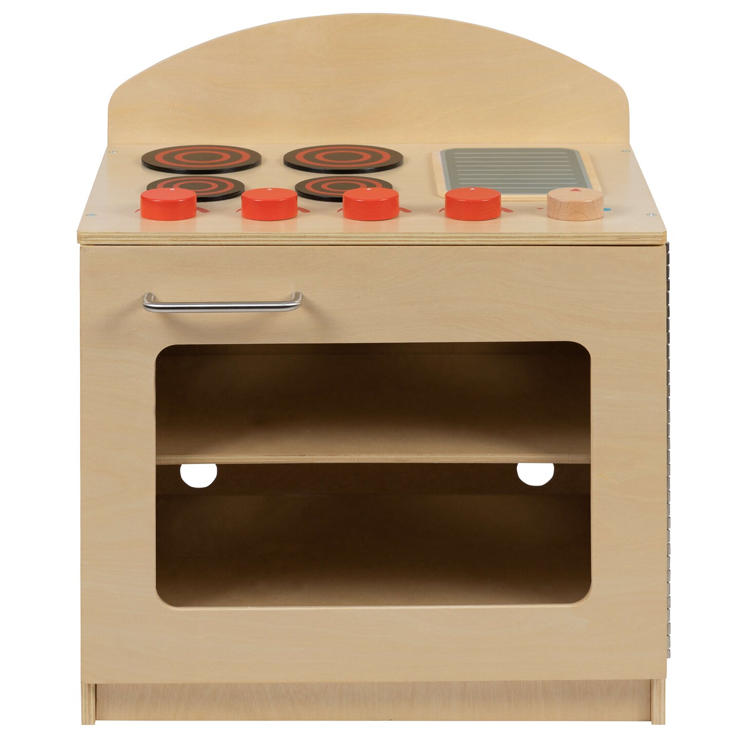 Emma and Oliver Children&#x27;s Wooden Kitchen Stove with Turnable Knobs for Commercial or Home Use