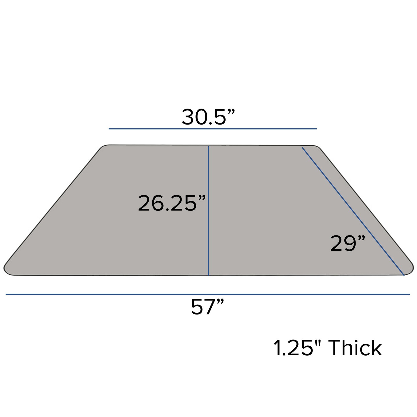 Emma and Oliver 29x57 Trapezoid Laminate Adjustable Preschool Activity Table