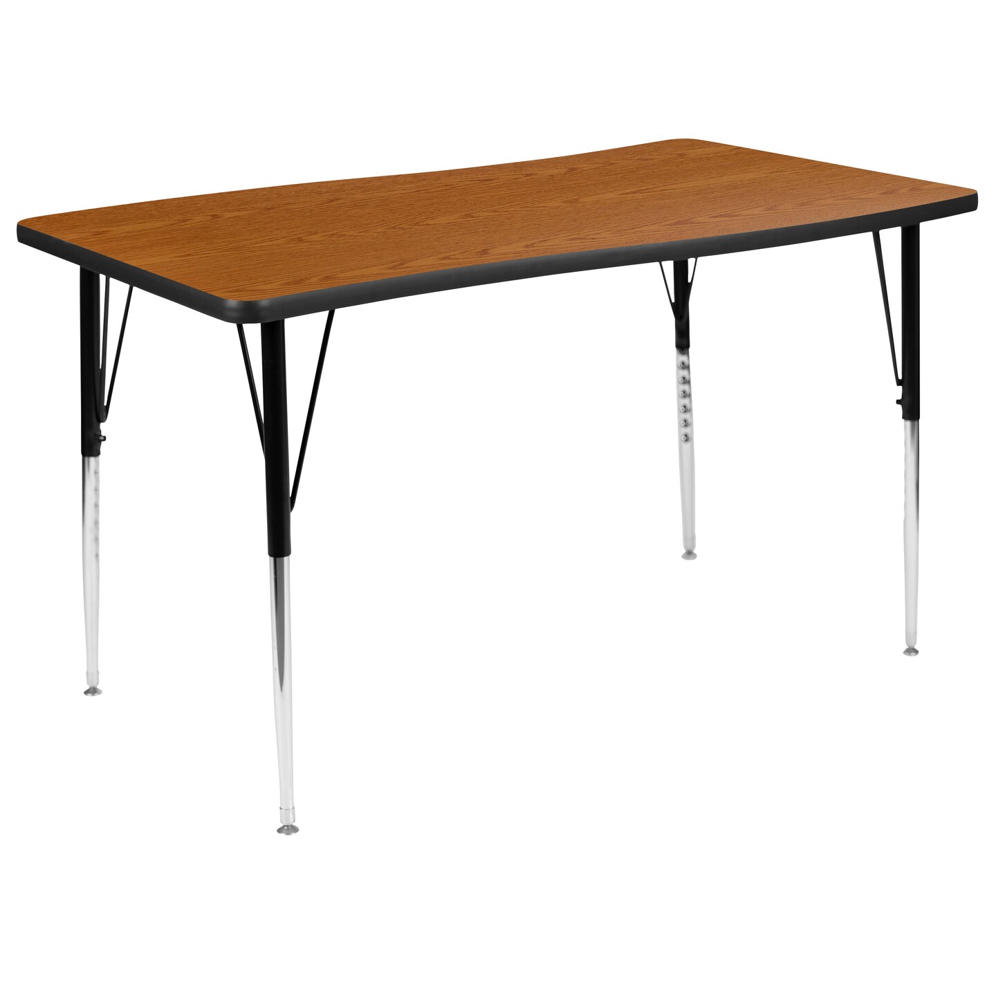 Emma and Oliver 28&#x22;W x 47.5&#x22;L Rectangle Wave Flexible Collaborative Adjustable Height Activity Table