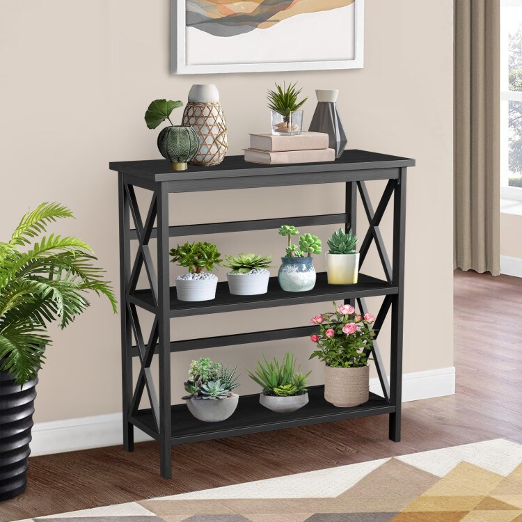 3-Tier Multi-Functional Storage Shelf Units Wooden Open Bookcase and Bookshelf