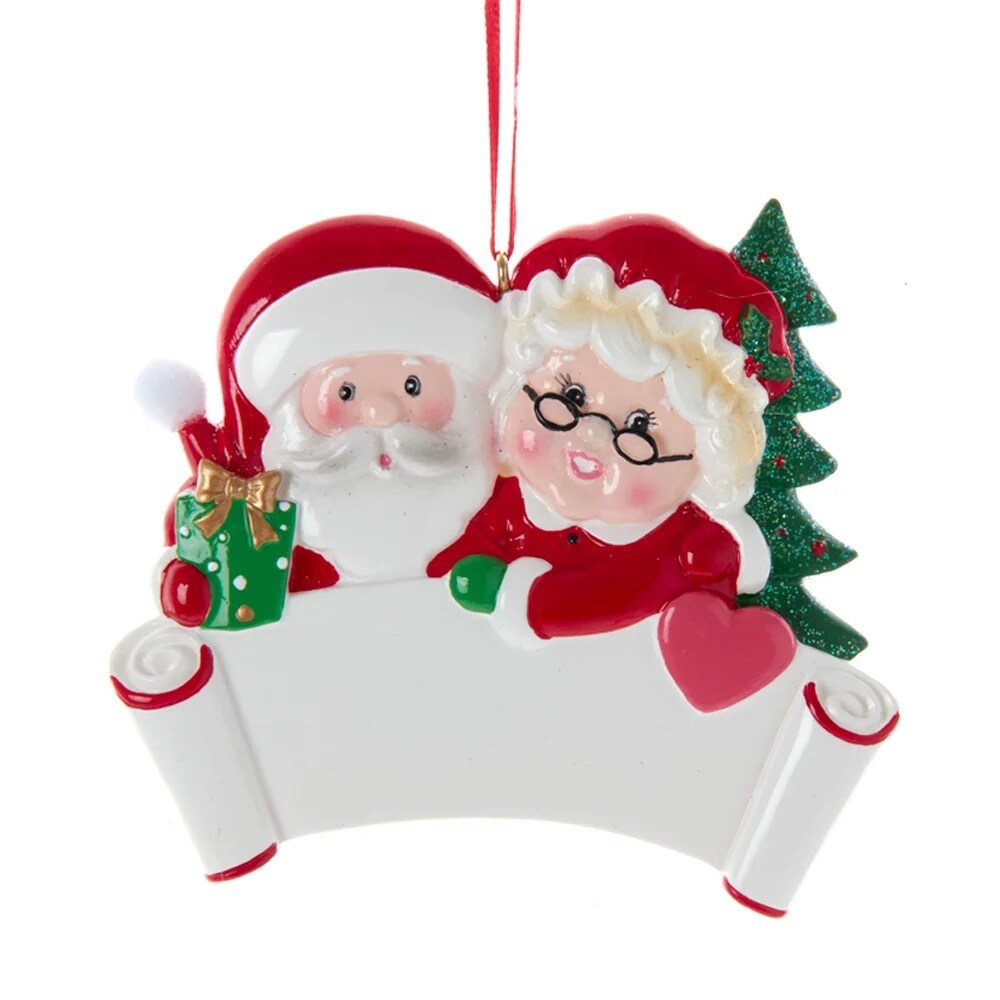 Ksa Pack Of 12 Mr And Mrs Santa Claus Banner Christmas Ornaments 3 5 Michaels