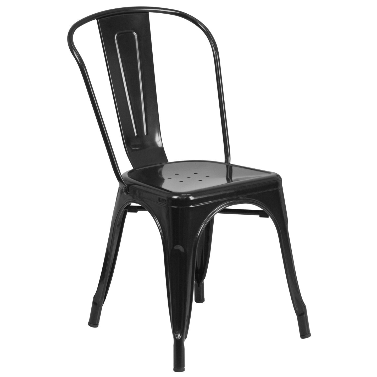 Emma and Oliver Commercial Grade Rectangular Metal Indoor-Outdoor Table Set with 4 Stack Chairs