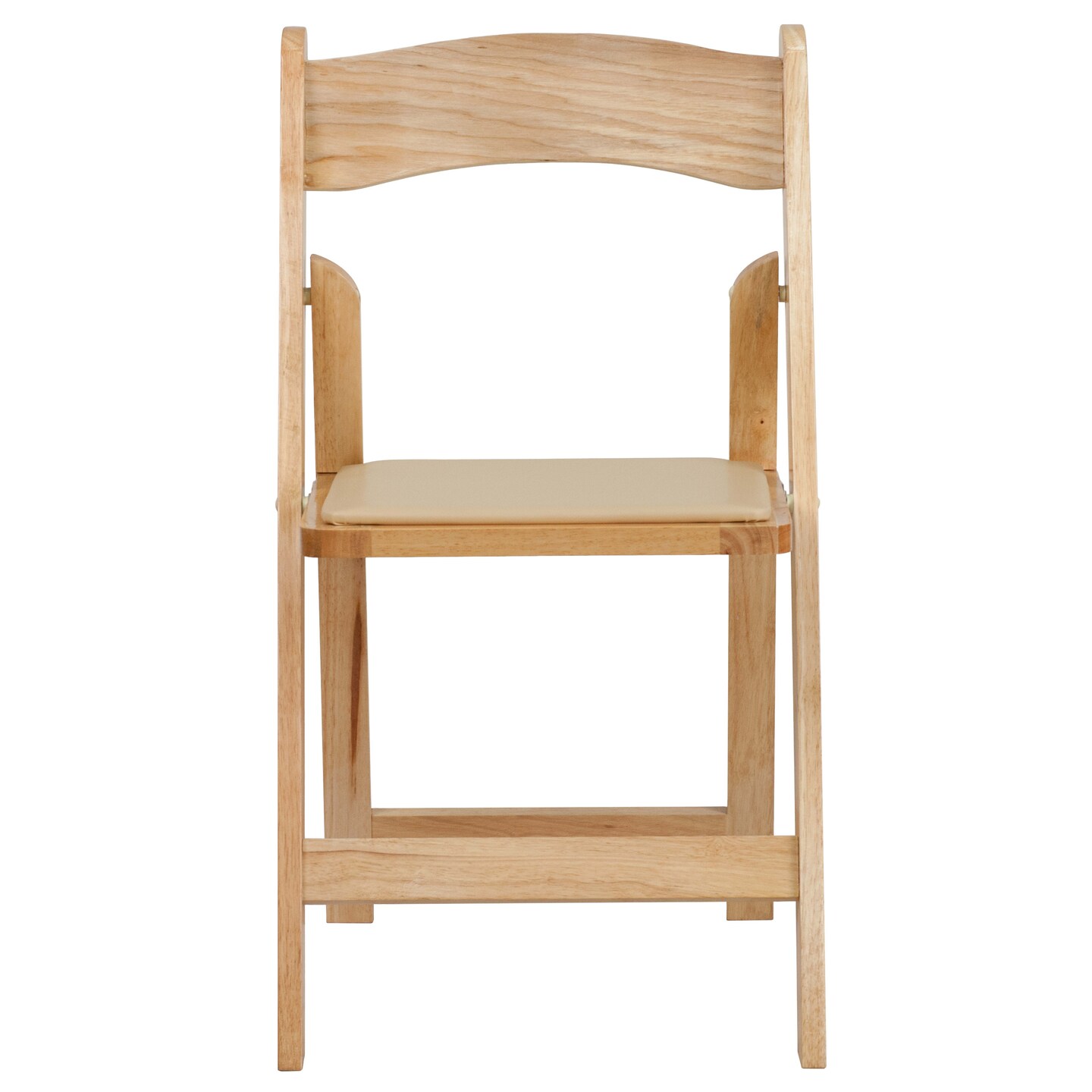 Emma and Oliver 2 Pack Wedding Party Event Wood Folding Chair with Vinyl Padded Seat