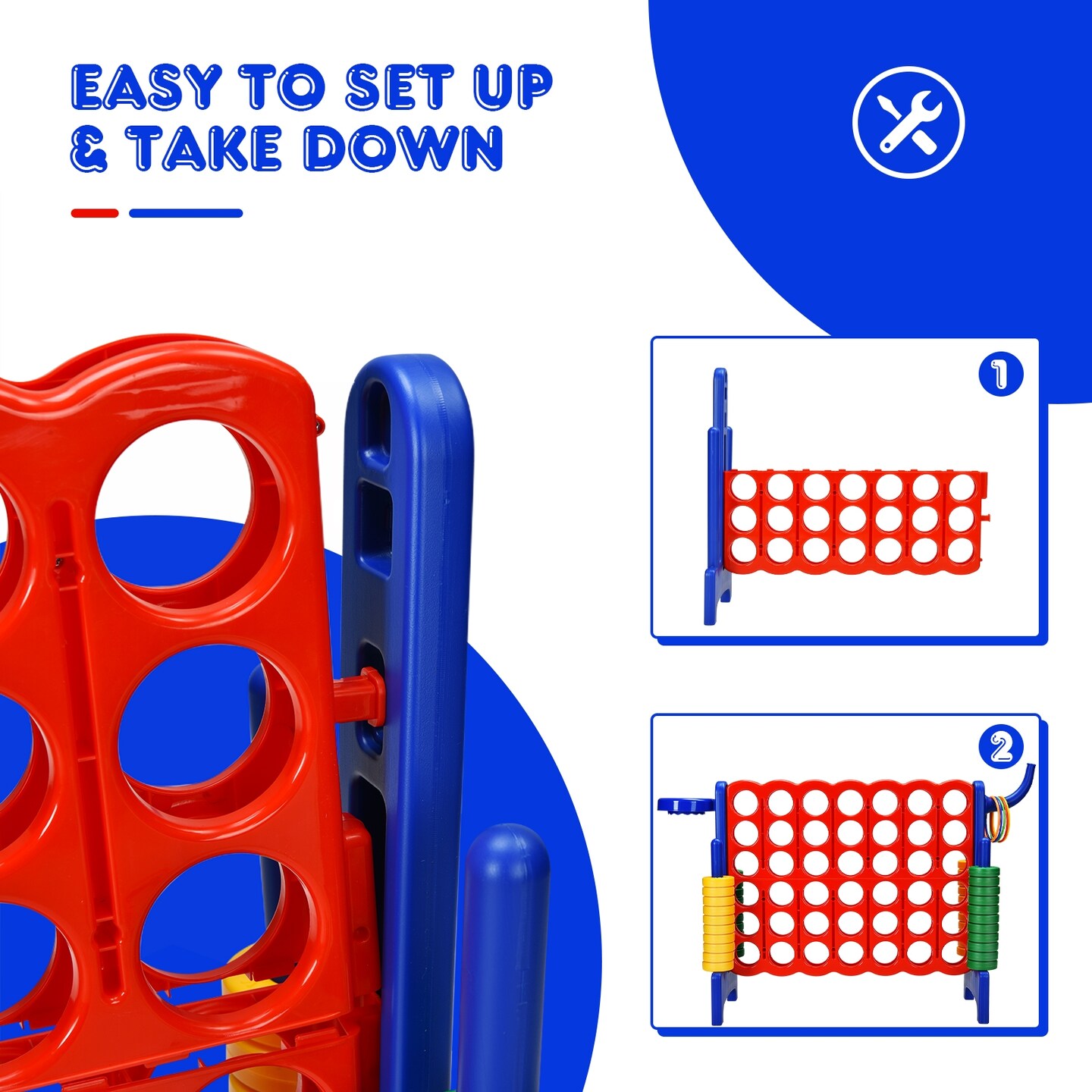 2.5Ft 4-to-Score Giant Game Set Perfect for Indoor-Outdoor Use