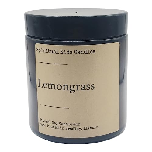 Lemongrass Soy candle 4oz Hand Poured with All Natural Soy Wax and Fragrant/ Essential Oils! | Citrus Candle