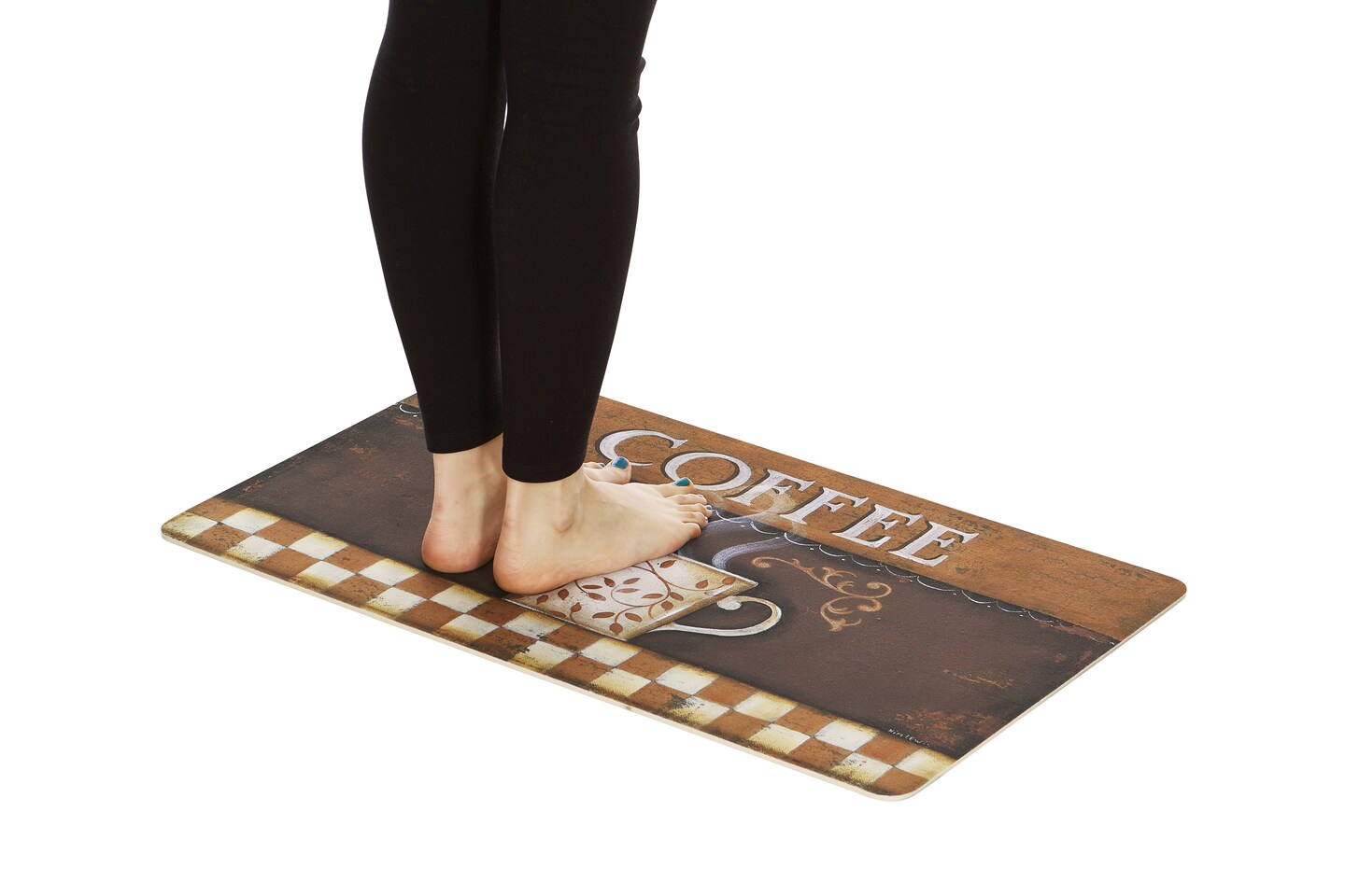 2-Pack Premium Comfort Kitchen Mats (Vintage Coffee)