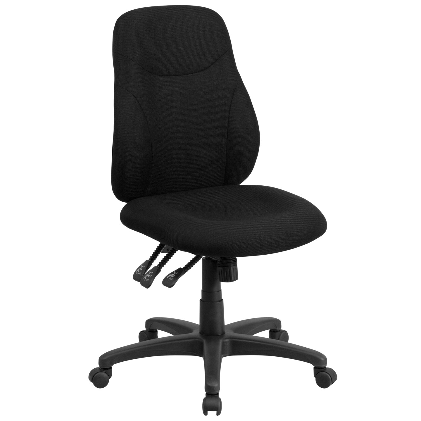 Emma and Oliver Mid-Back Fabric Multifunction Swivel Ergonomic Task Office Chair with 1.5" Back Adjustment