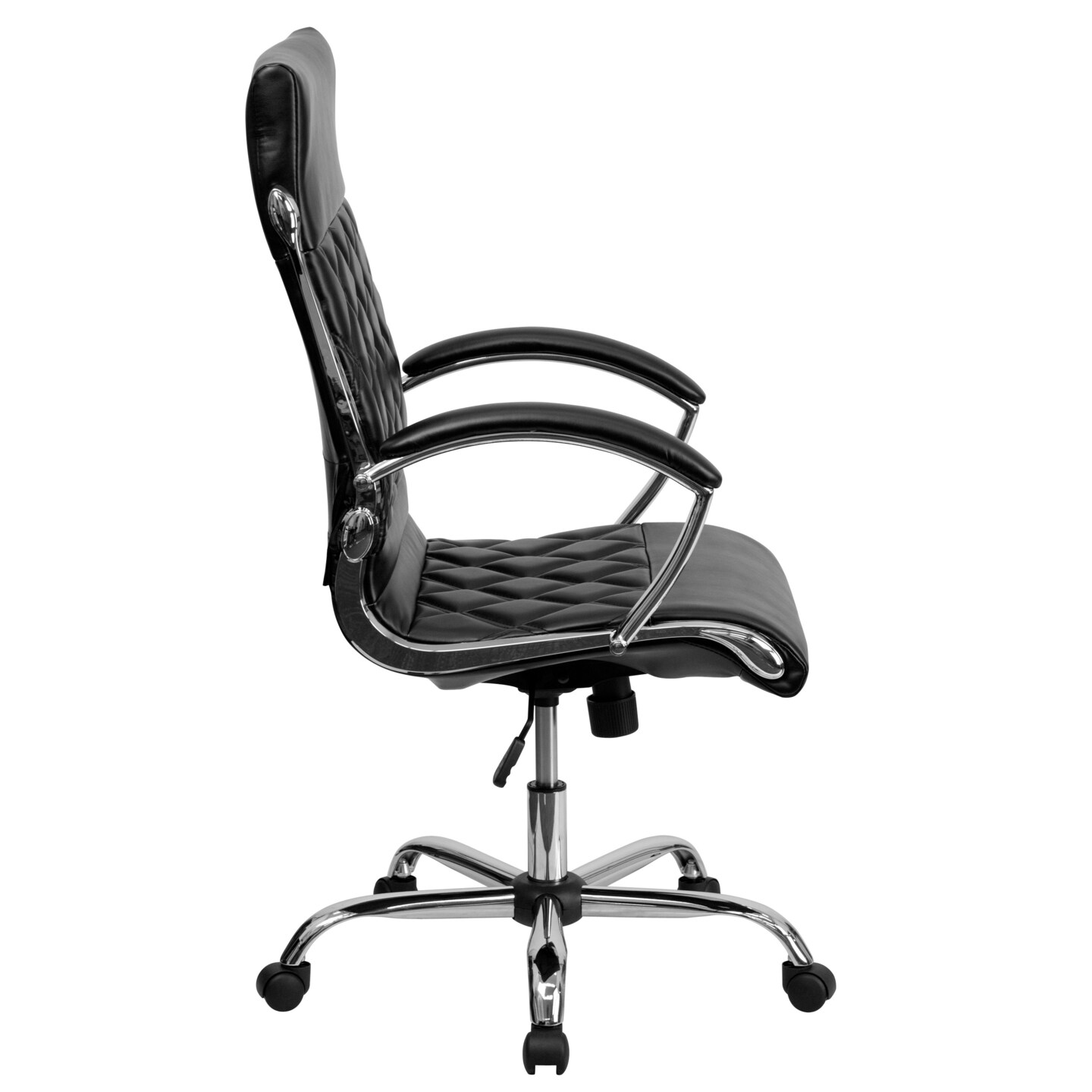 Emma and Oliver High Back Designer Quilted LeatherSoft Executive Swivel Arm Office Chair