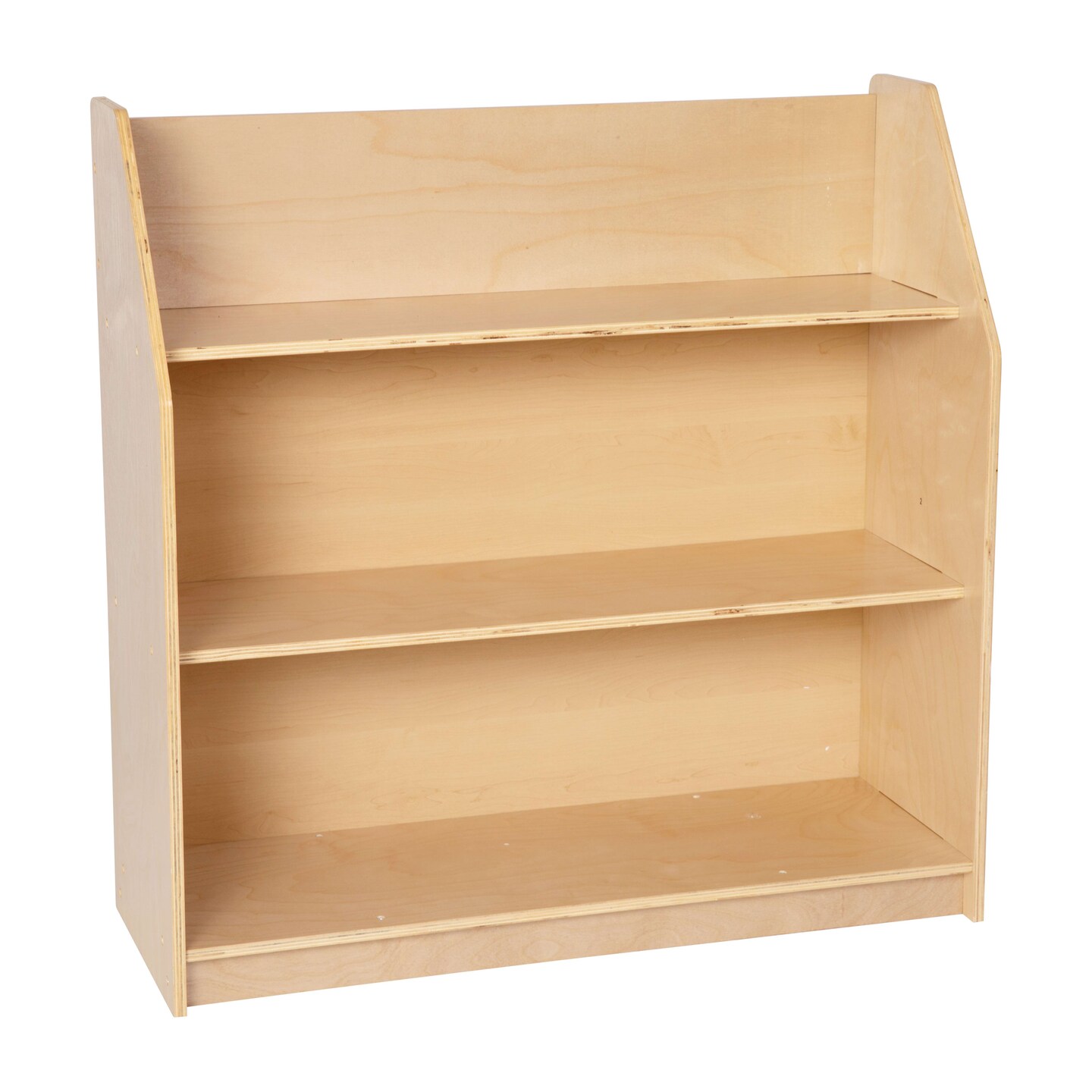 Emma and Oliver Kid&#x27;s Bookshelf or Toy Storage Shelf for Bedroom or Playroom in Wood Finish with Safe, Kid-Friendly Curved Edges