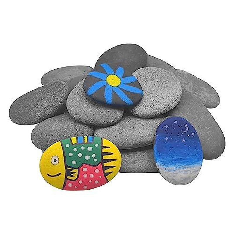 20Pcs Painting Rocks River Rocks Crafts Stones Smooth Natural Stones For  Diy Crafts
