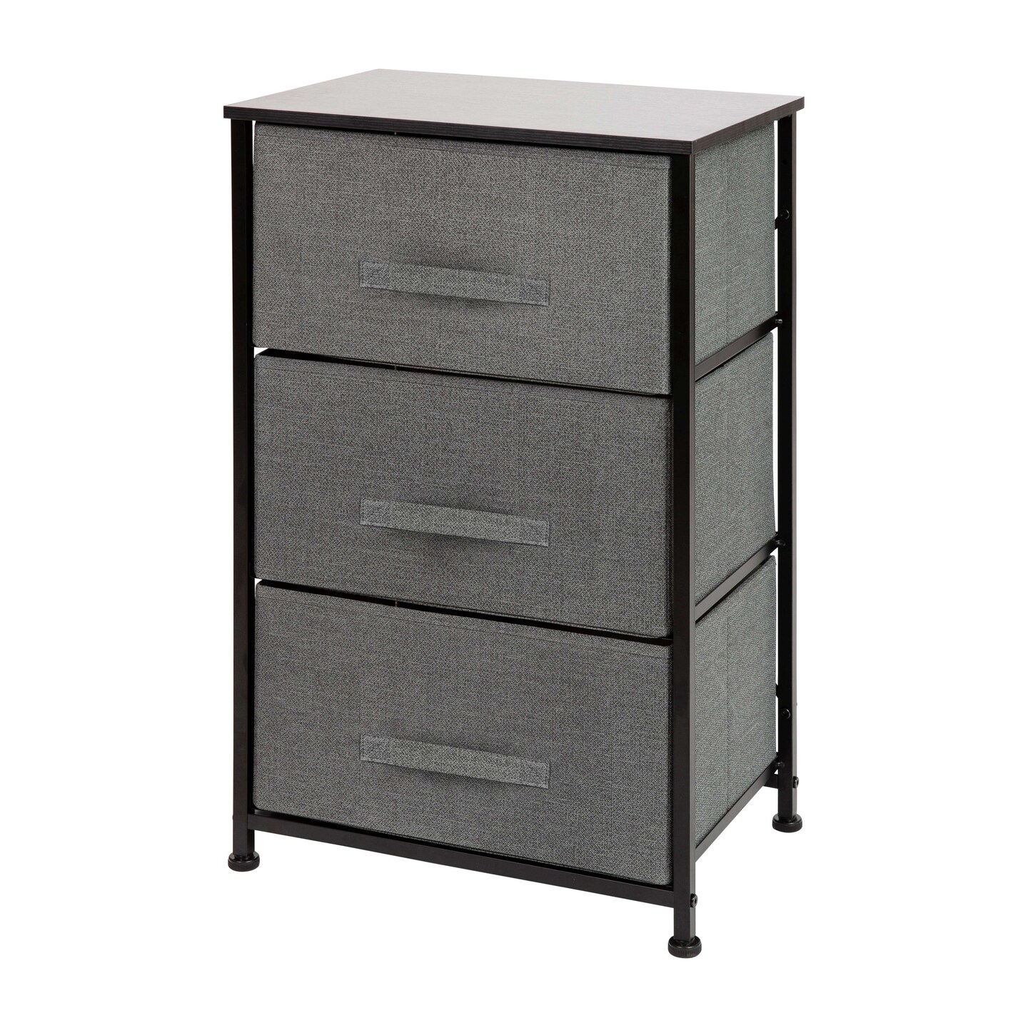 Emma and Oliver 3 Drawer Vertical Storage Dresser with Wood Top ...