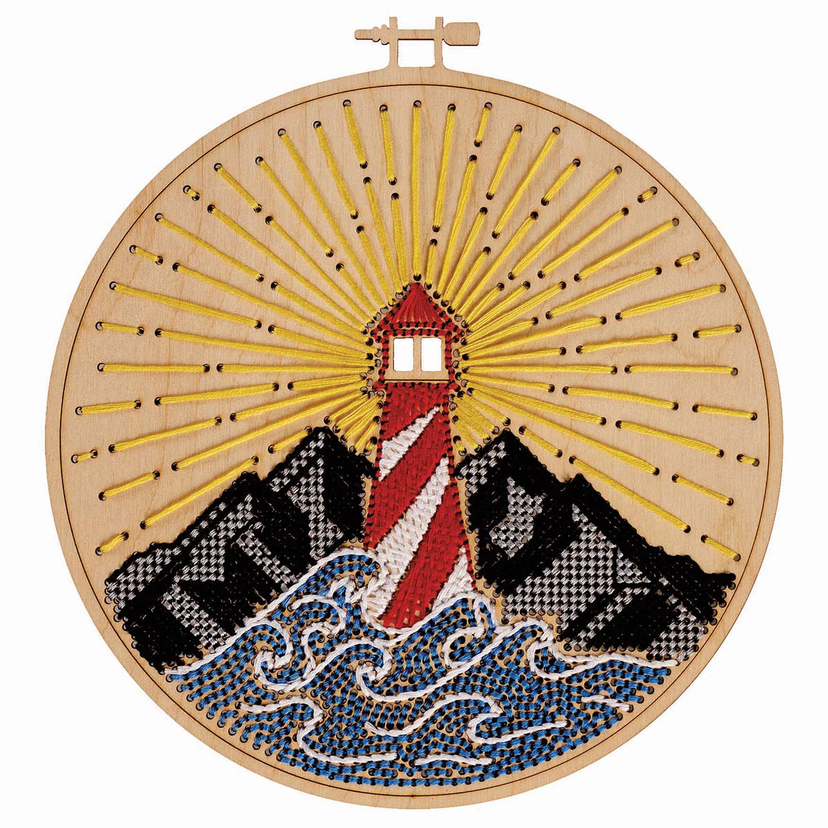 Leisure Arts  Shining Lighthouse Kit Wood Stitchery