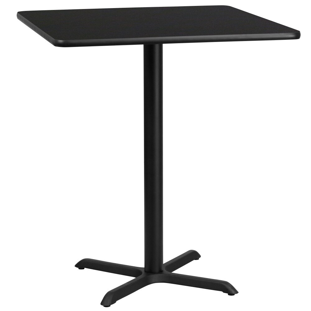 Emma and Oliver 36" Square Laminate Table Top with 30"x30" Bar Height Table Base