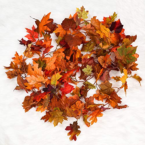 2 Pcs Fall Maple Leaf Garland,Fall Decor,Fall Leaves Garland,5.9ft