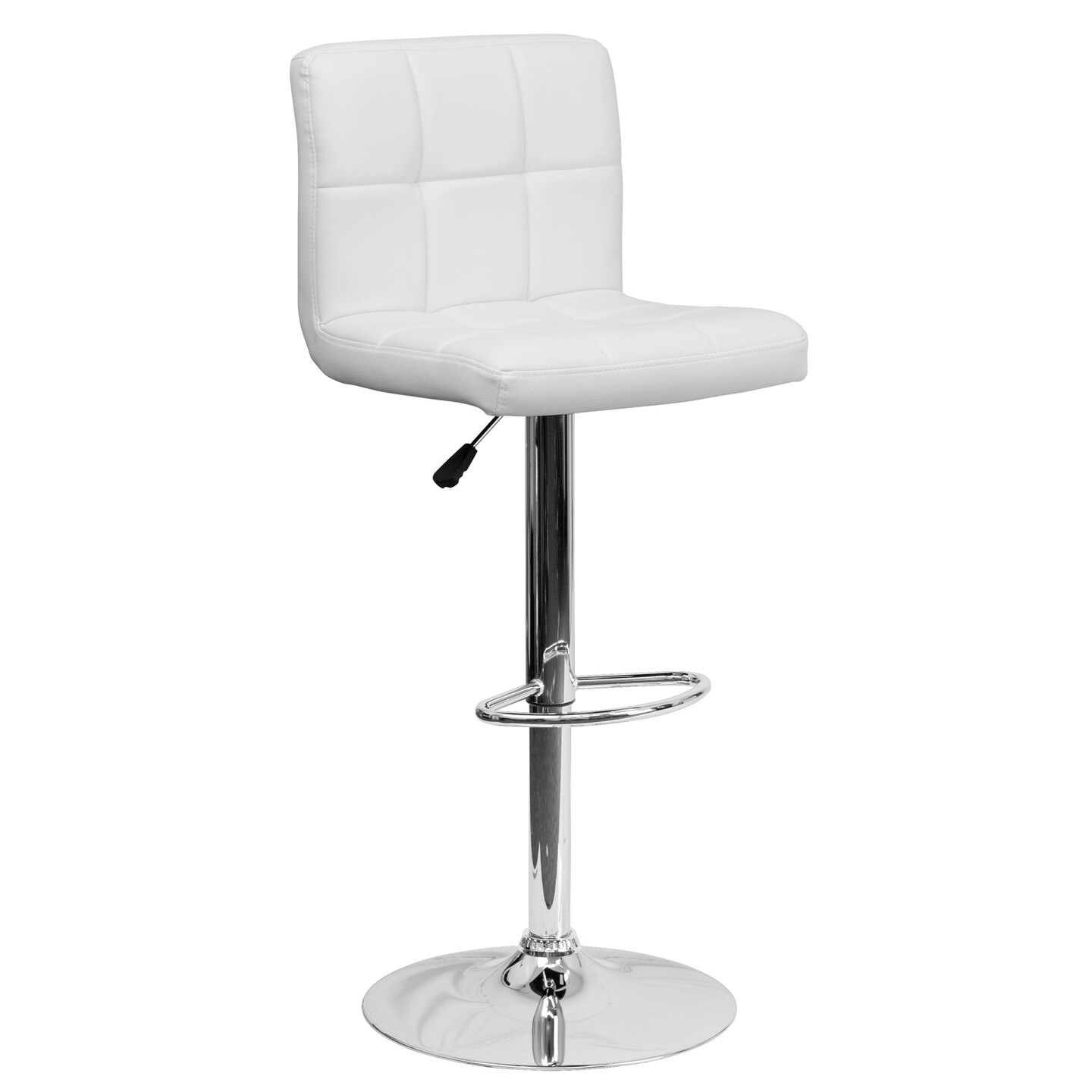 Emma and Oliver Quilted Vinyl Swivel Adjustable Height Barstool with Chrome Base