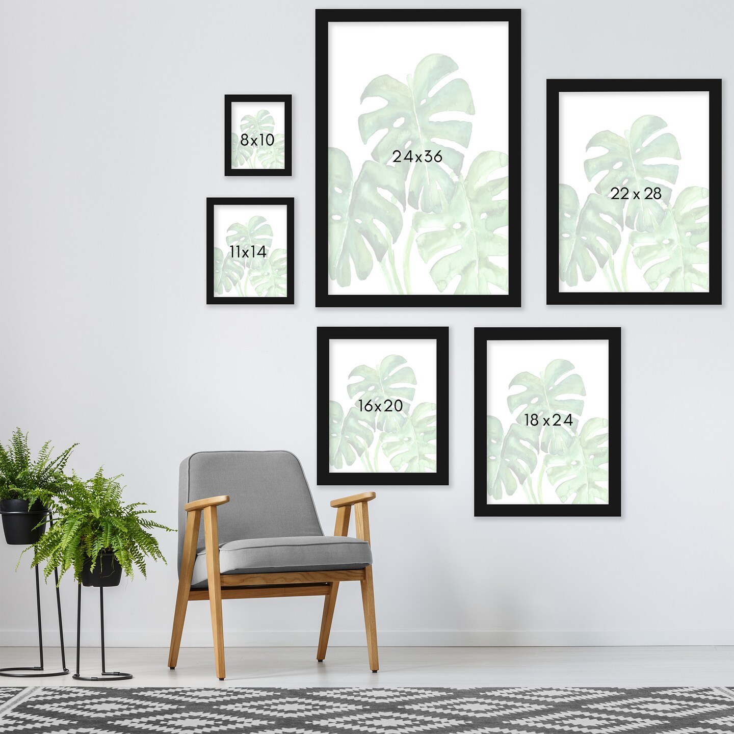 Monstera Leaves by Blursbyai Frame  - Americanflat