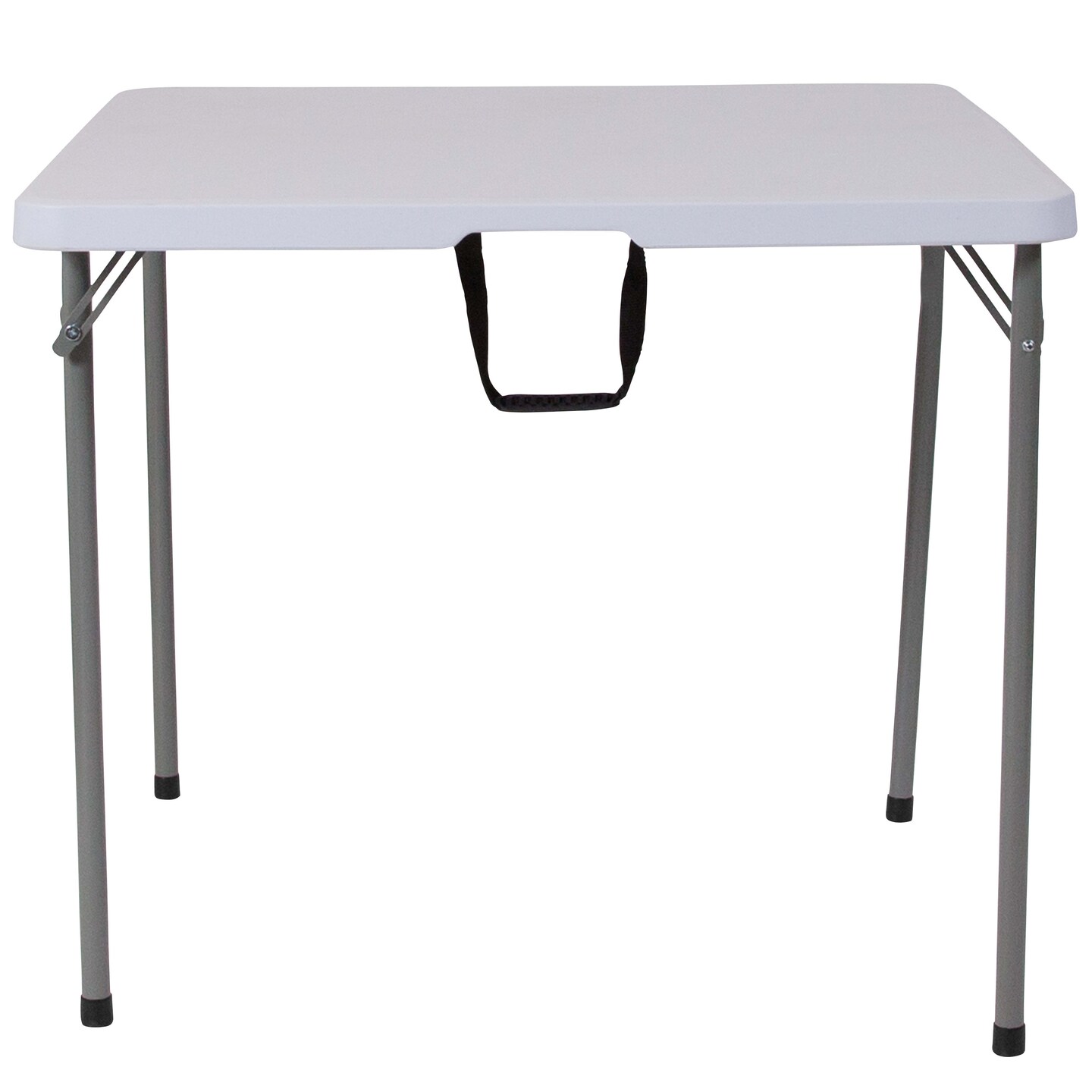 Emma and Oliver 2.79-Foot Square Bi-Fold Plastic Folding Table with Carrying Handle