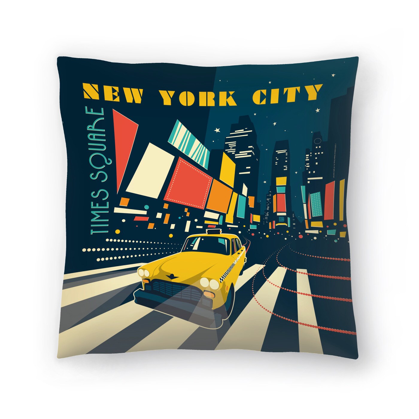 Nyc Times Square by Anderson Design Group Americanflat Decorative Pillow