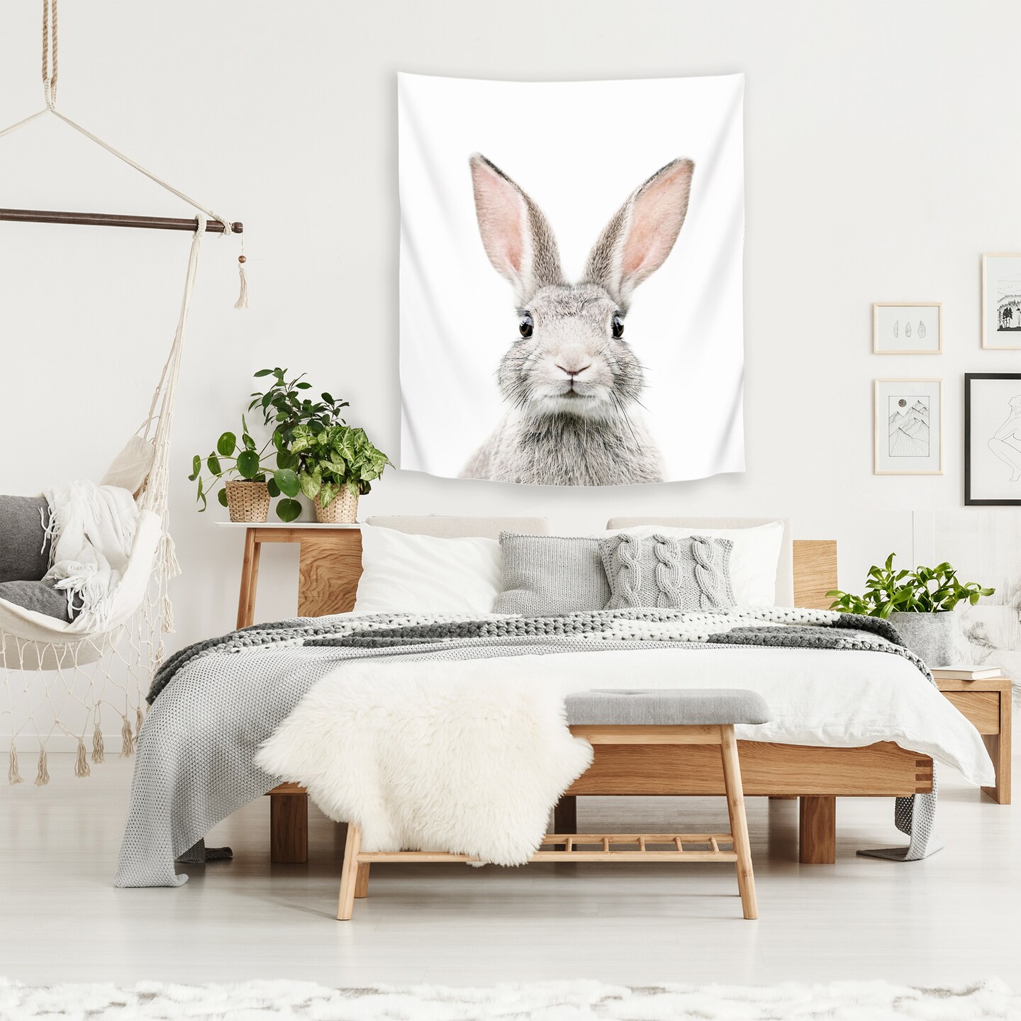 Bunny Face by Sisi and Seb  Wall Tapestry - Americanflat
