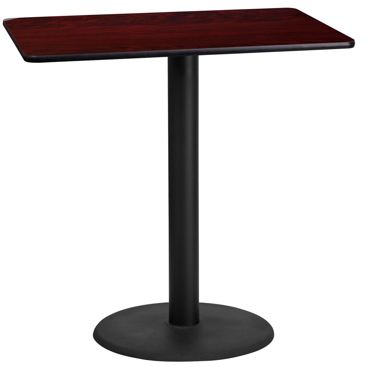 Emma and Oliver 24"x42" Rectangular Laminate Bar Table with 24" Round Base