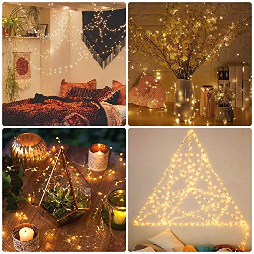 MUMUXI LED Fairy Lights Battery Operated String Lights [20 Pack], 7.2ft 20 Mini LED Lights Battery Powered White Twinkle Lights | Waterproof Copper Wire Lights Firefly Lights Mason Jars, Warm White