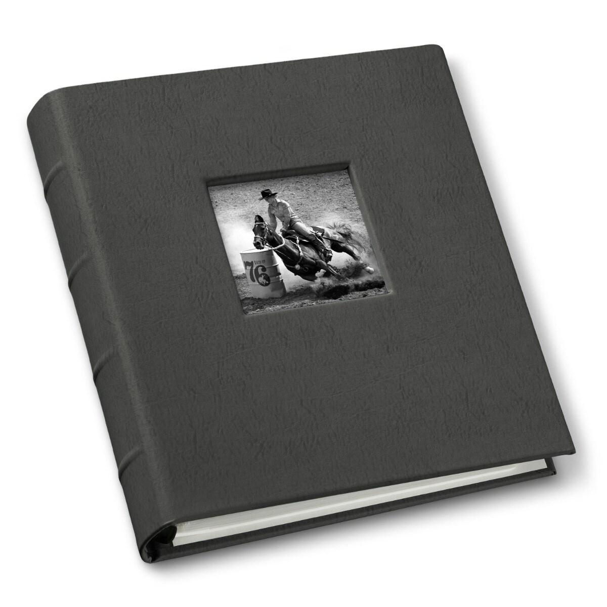 Gallery Leather Compact with Window Album 4x6-3 Ring Binder Photo Album with Window, 60 Pages for 120 Photos, Fillable, Handcrafted - 9.25 x 8 &#x22;