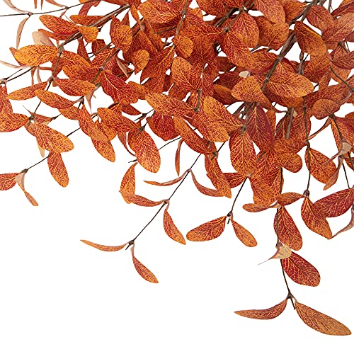 6 Pcs Artificial Eucalyptus Stems Fall Eucalyptus Leaves Fall Decorations with Fall Leaves for Office and Home Artificial Plants for Floral Arrangement