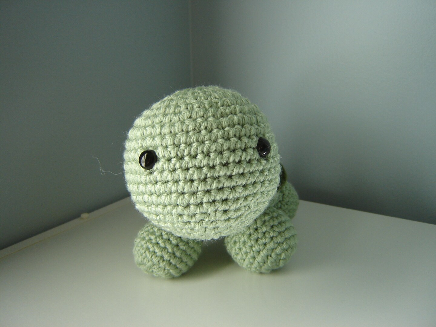 Crochet Turtle, Cute Amigurumi Green Turtle Stuffed Animal Plushie