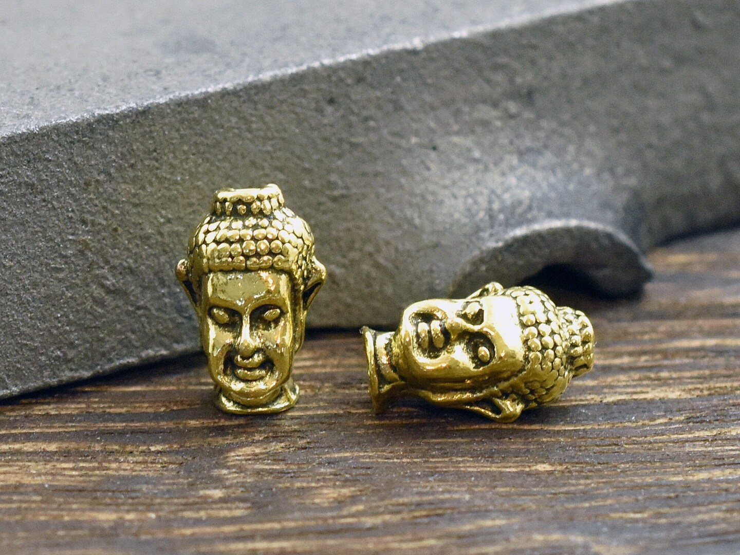 Buddha Beads - Buddha Head Bead - Mala Beads - Meditation Beads - 13x8mm - 10 Beads -- Choose Your color