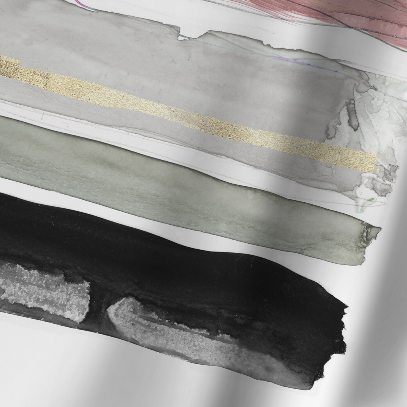 Rothko&#x27;S Stripes I by PI Creative Art Shower Curtain 71&#x22; x 74&#x22;