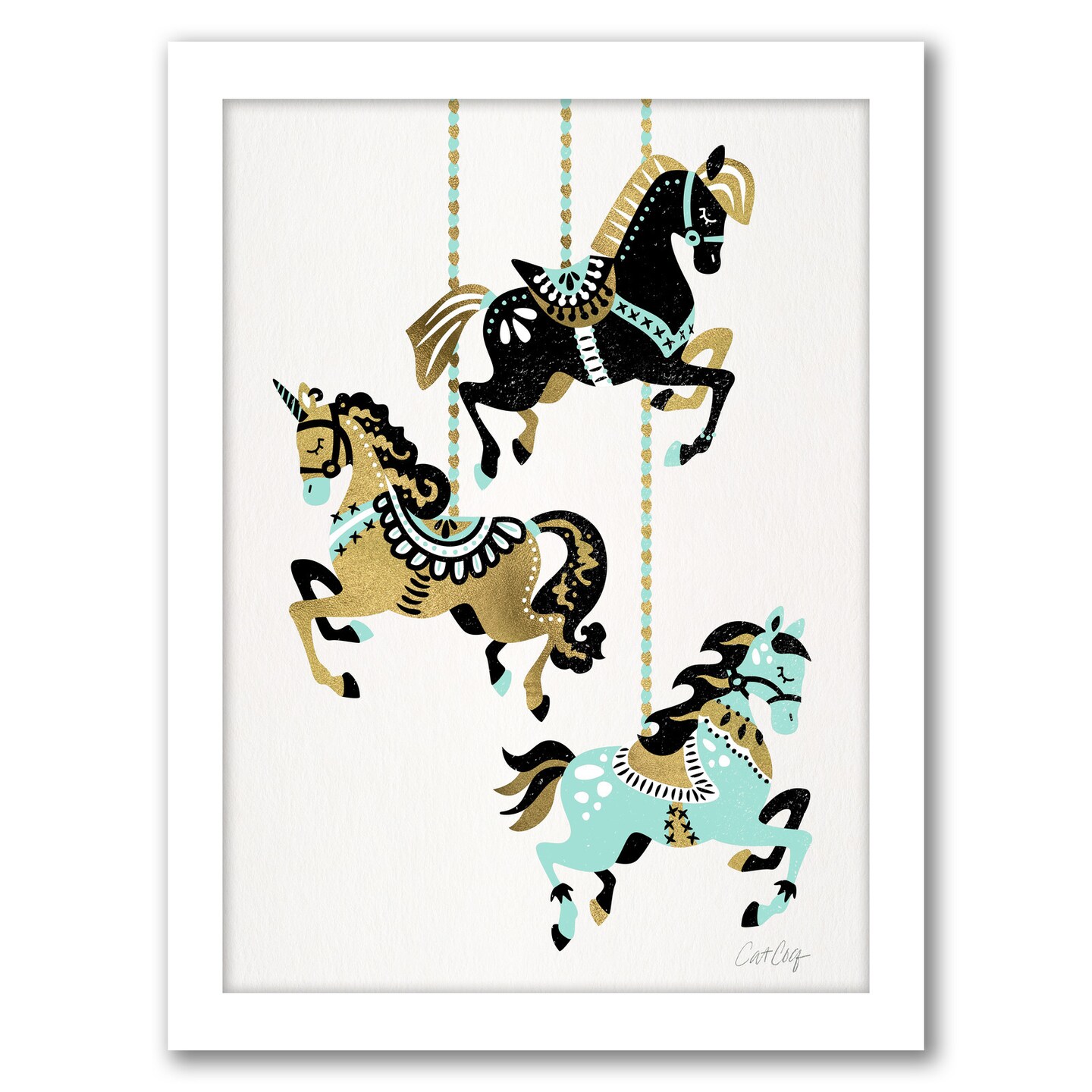 Mint　Cat　Coquillette　by　Americanflat　Gold　Carousel　Frame　Horses　Michaels