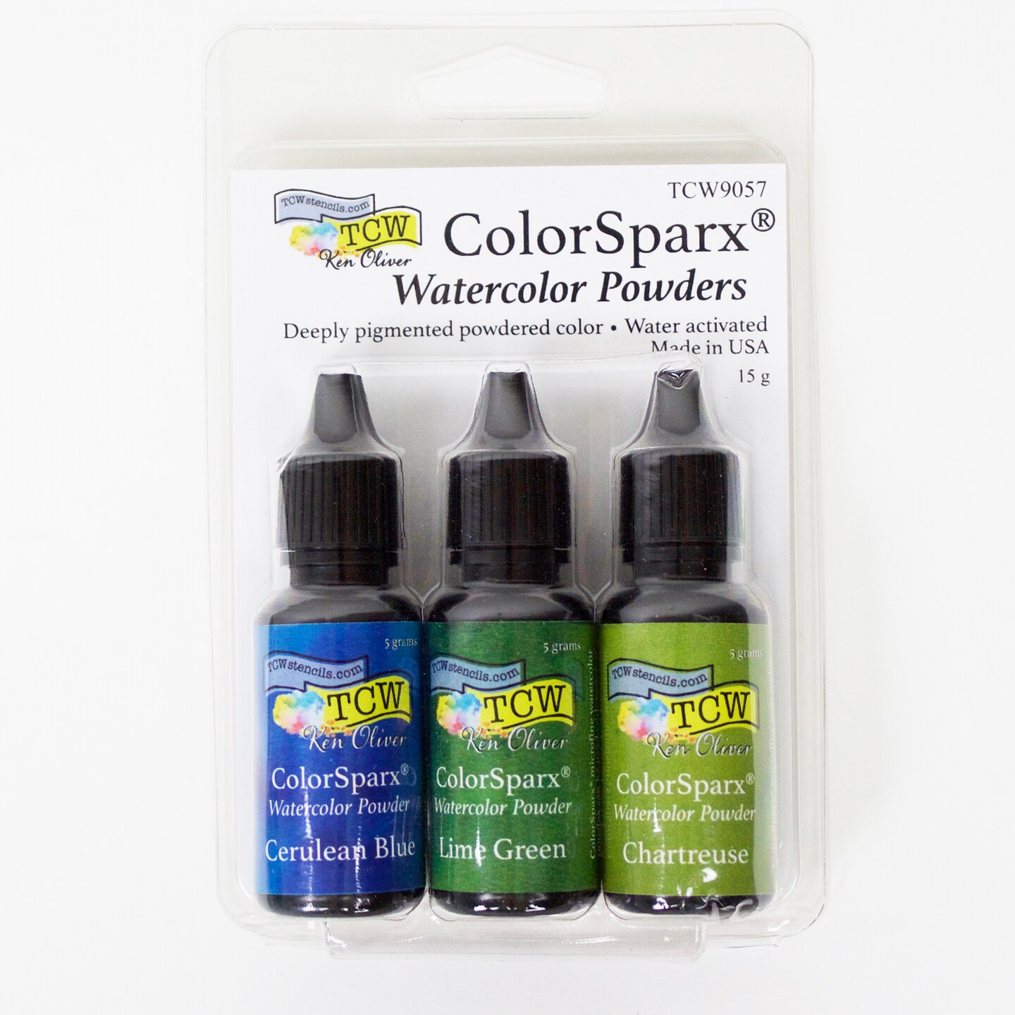 Ken Oliver Color Burst Watercolor Powder Set, 3-Colors, Poolside