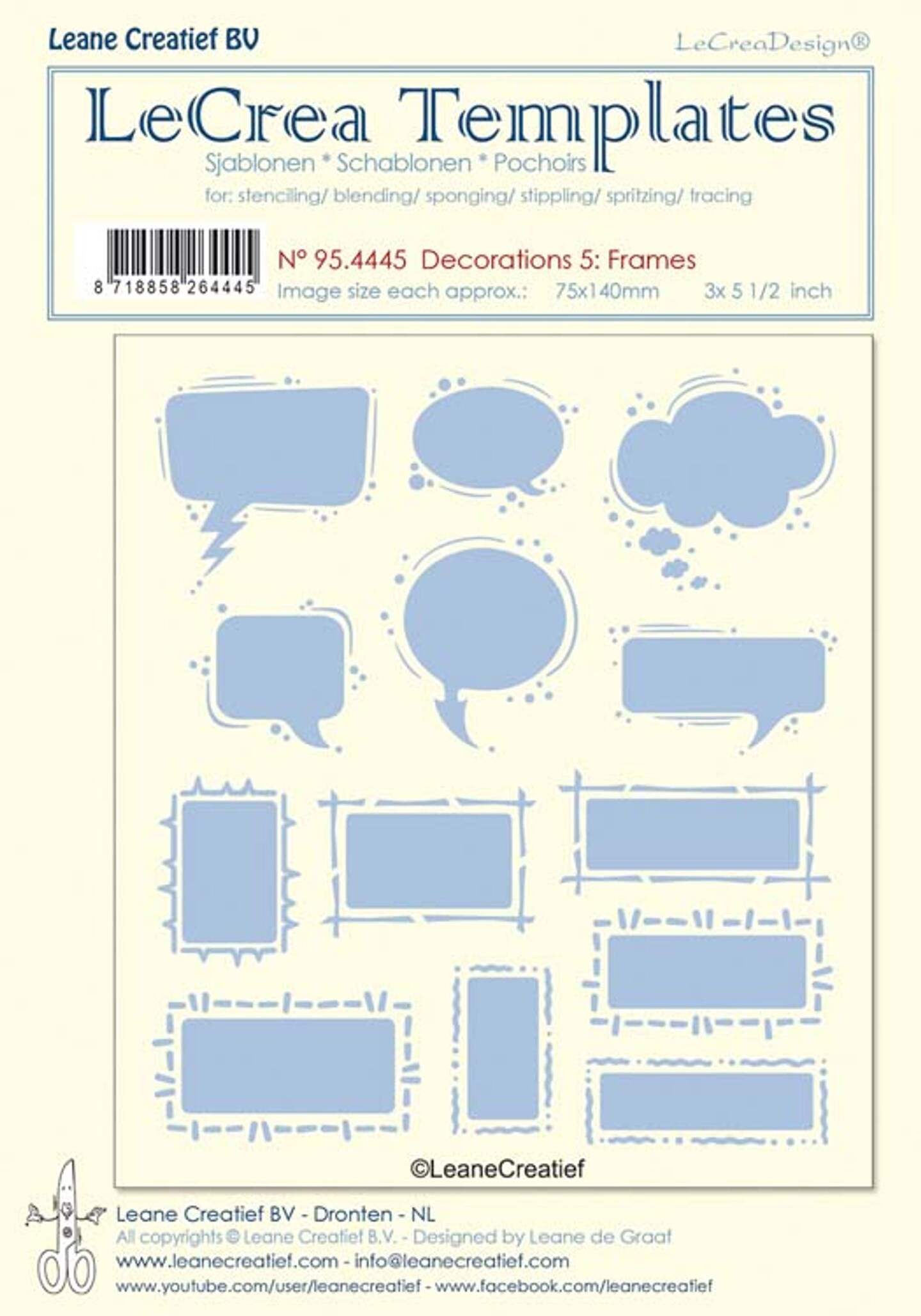 Leane Creatief LeCrea Stencil Decorations 5. Frames