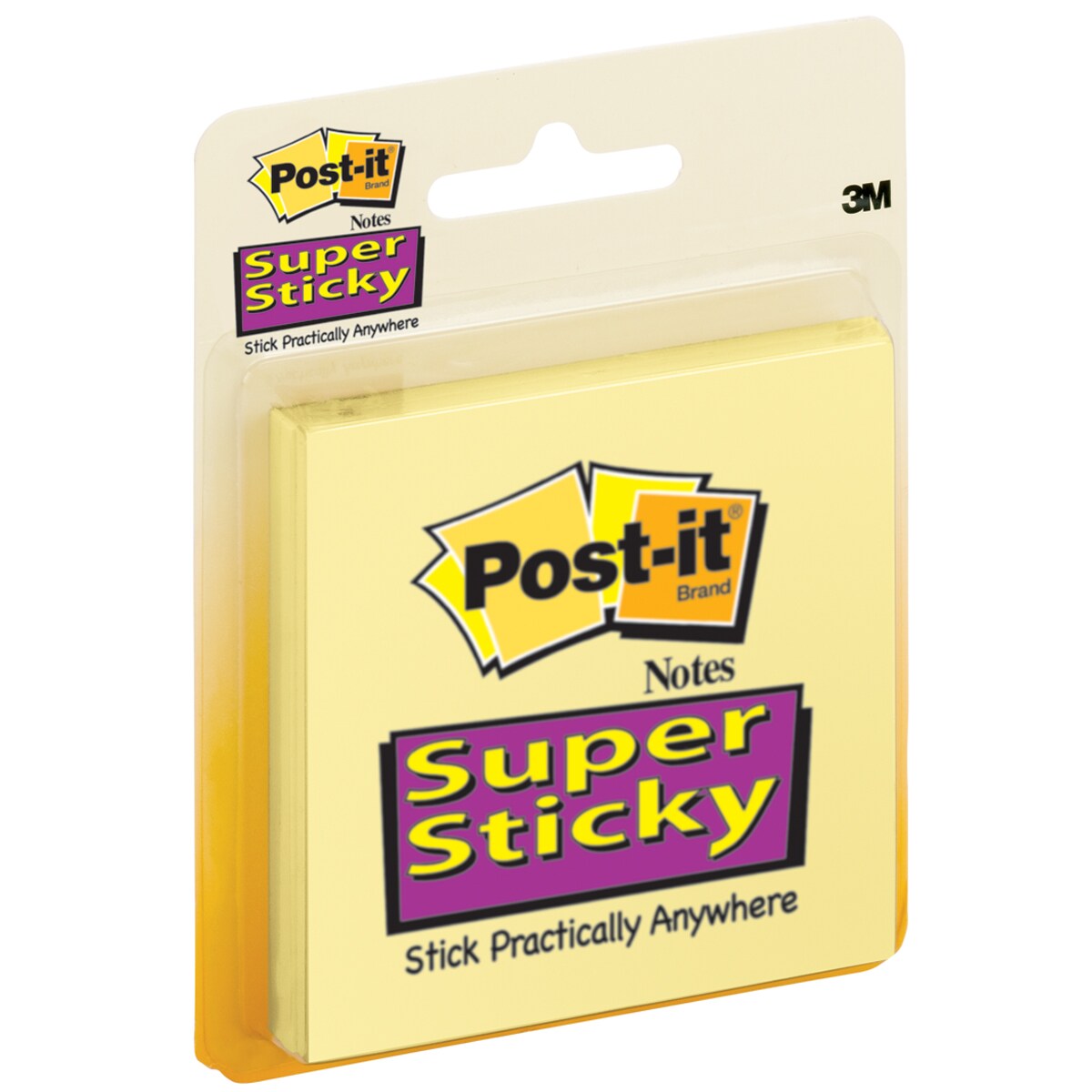 Post-It Super Sticky Notes 3"X3" 3/Pkg-Canary Yellow W/45 Sheets