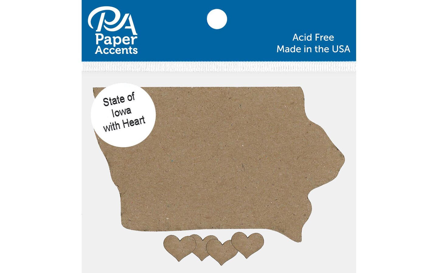 Chip Shape 4pc State of Iowa w/ Heart Nat
