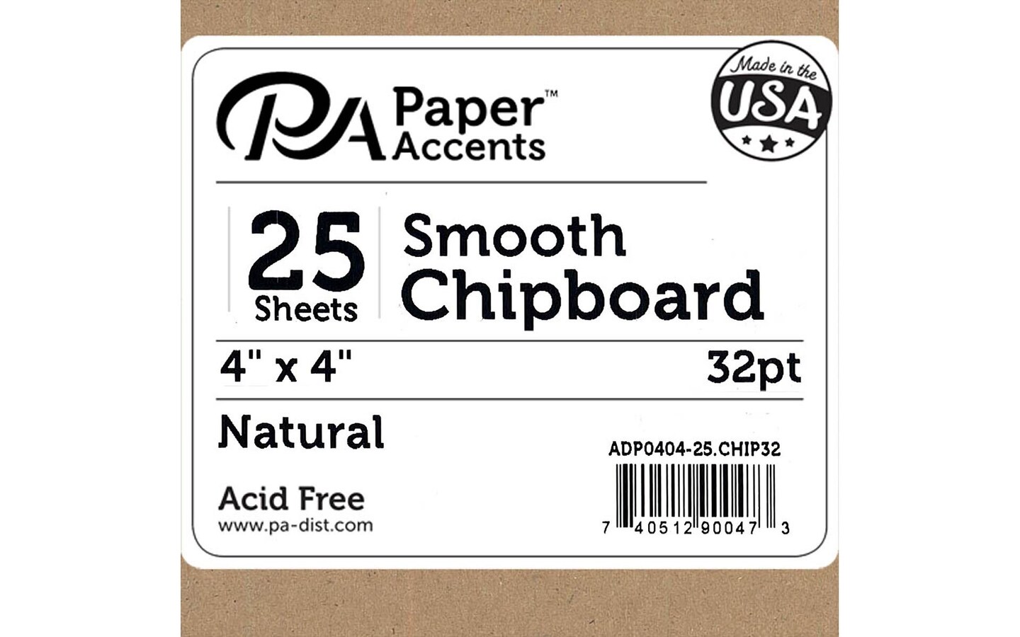 Chipboard 4x4 XL Heavy 32pt 25pcPk Natural