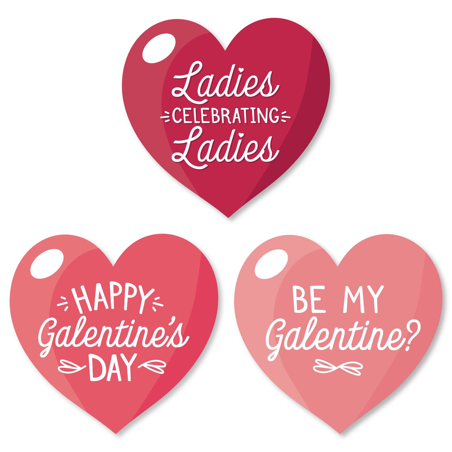 Big Dot of Happiness Happy Galentine&#x27;s Day - DIY Shaped Valentine&#x27;s Day Party Cut-Outs - 24 Count