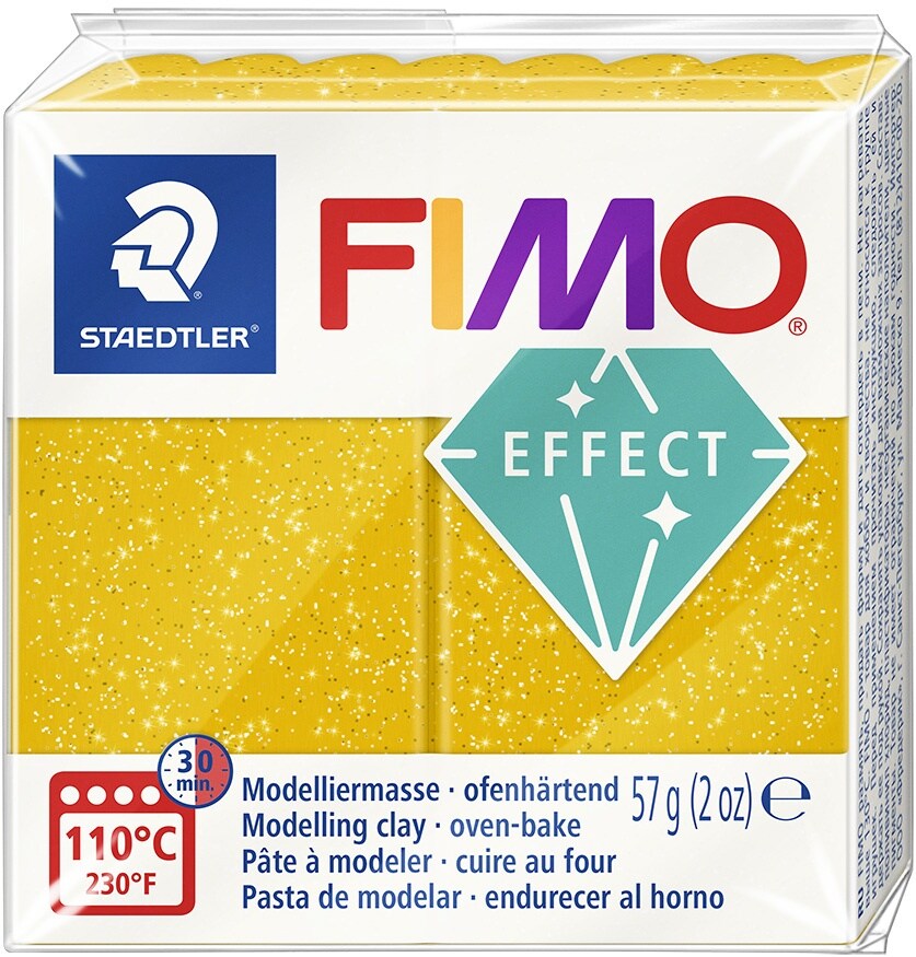 Fimo Effect Polymer Clay 2Oz-Glitter Gold