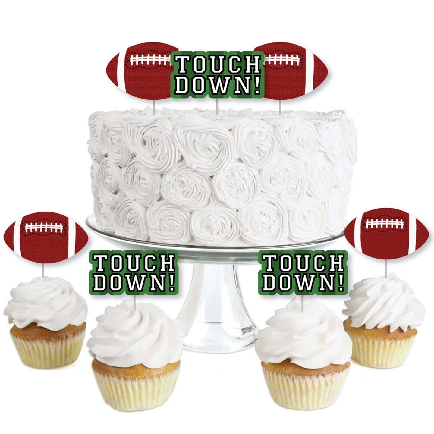 18 standing FOOTBALL cupcake toppers -Wafer/ Rice Paper -Cupcake Topper |  eBay