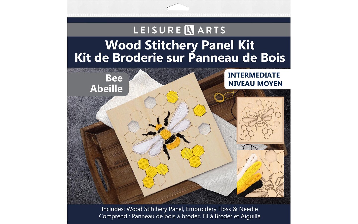 Wood Stitched String Art Kit with Bee pane - adult or kids craft ...