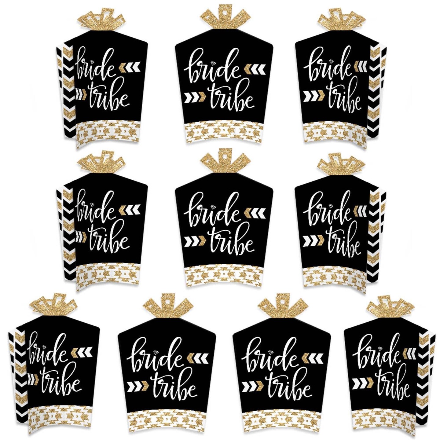 Big Dot of Happiness &#x22;Bride Tribe&#x22; - Table Decorations - Bridal Shower or Bachelorette Party Fold and Flare Centerpieces - 10 Count