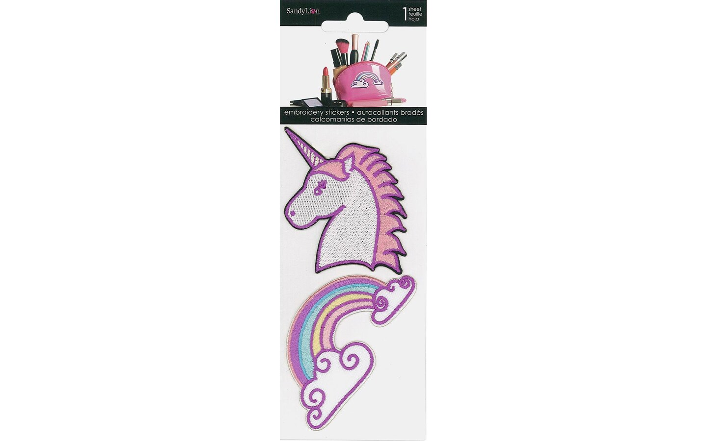 SandyLion Sticker Embroidered Unicorn &#x26; Rainbow