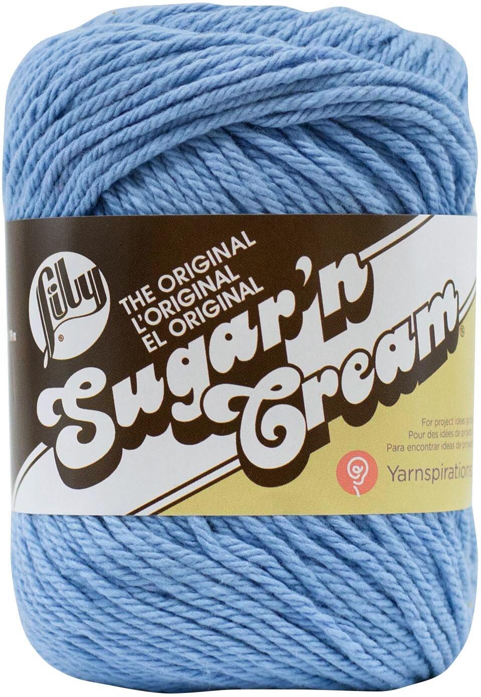 Lily Sugar'N Cream Light Blue Yarn - 6 Pack of 71g/2.5oz - Cotton - 4 Medium (Worsted) - 120 Yards - Knitting/Crochet